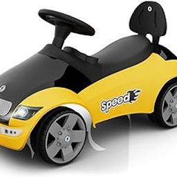 kidsROAR Baby Car - Push Ride On | Premium Push Toy Car with Music, Front & Rear Lights, 3D Colorful Lights, Supports Up to 100kg Car for Kids 1 Year to 5 Year SR-02 (Yellow)-25