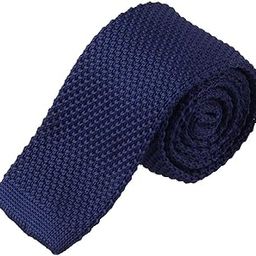 CALANDIS™ Vintage Smart Casual Mens Solid 2" Skinny Knit Tie for Groom Dark Blue | Ties | Mens Accessories-picture-52