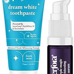 Perfora Teeth Whitening Mini Combo | Purple Serum & Dream White Toothpaste | SLS & Fluroide Free Tooth paste | N-Ha For Teeth Remineralisation | Enamel Safe & Effective Teeth Whitener Solution-12