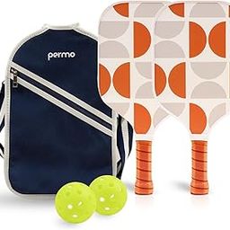 Permo Pickleball Set -2 Fiberglass Paddles 12mm with PP Honeycomb Core, Lightweight, Durable and Cushion Comfort Grip, Includes 2 Outdoor Balls and Canvas Bag, Ideal for All Skill Levels, Men & Women-image-72