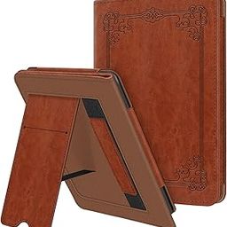 Fintie Stand Case for 6" All-New Kindle (2022 Release) - PU Leather Cover with Card Slot & Hand Strap for Kindle 2022 11th Generation Model No. C2V2L3 (NOT fit Paperwhite or Oasis), Vintage Brown-image-75
