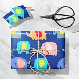 ArtzFolio Colorful Baby Elephants | Art & Craft Gift Wrapping Paper Sheet | Plain & Smooth Effect | 19 x 13 inch (48 x 33 cms); Set of 10 Sheets-image-61