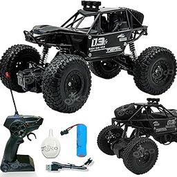 toyco® Rock Crawler RC Monster Truck Rechargeable Remote Control Car for Kids (4+ Years) | Double Motor, All-Terrain, Shockproof, Longer Play Time, 1:18 Scale | Birthday Gift for Boys & Girls (Black)-14