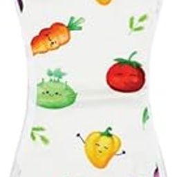 A toddler thing Organic Muslin Aloe Vera Burp Cloth | Burp Cloth for New Born Baby | Lightweight and Absorbent | Reusable & Multipurpose | Print - Veggie-picture-4