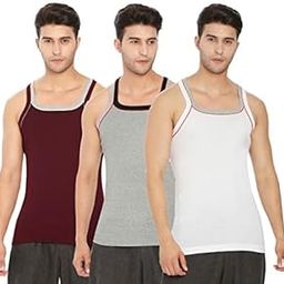 Men's Cotton Regular Fit Lux Xylo Round Neck Sleeveles Vest Pack of 3-image-30