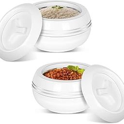 JAYPEE Palazio 450+450 Twin Stainless Steel Serving small Casserole Set | BPA Free, PU Insulated Rustproof Casserole | Pack of 2- (White), 450 ML-27