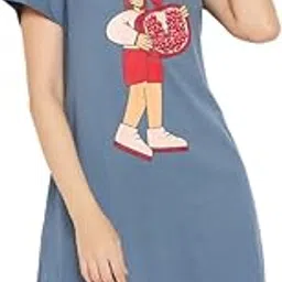 clovia Women Cotton Knee Length Nightdress-picture-6