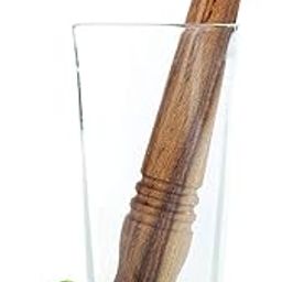 NJ Sheesham Wooden Muddler Bar Tool, 10 - Inch Hardwood Mojito Muddler with Flat Head, Commercial Grade Cocktail Drink Muddlers, Bar Accessories: 1 Pc.-10