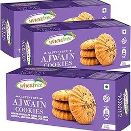 Wheafree Gluten Free Ajwain Cookies - Pack of 3 (200g each) | Lactose Free | No Maida | Multigrain | Sweet & Salty | Delicious, Crispy & Crunchy-image-47
