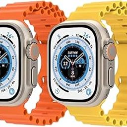 FOLX FAB167 New Flexible Butterfly Ocean Sport Bands / Straps Compatible With Apple iWatch For Men Women Unisex, Replacement Strap 49mm 45mm 44mm 42mm For iWatch Series Ultra/8/7/6/5/4/3/2/1/SE/SE2【 👉 Only Strap for Apple iWatch ⌚ Watch NOT Included 】【 COMBO OF 2 】-29