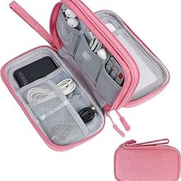 Handcuffs Portable Storage Organizer for USB Cable, Earphone, Power Bank | Charger | Hard Disk & Digital Gadgets | with Mesh Pockets for Travel (Pink)-image-74