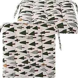 Kuber Industries Pack of 2 Soft Cotton Chair Cushions for Sitting | Pillow for Office Work & Posture Support | Sitting Cushion & Back Rest for Chair | Dori Tree Print -Green-picture-29
