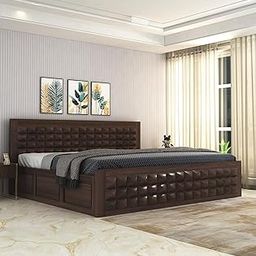 SONA ART & CRAFTS Sheesham Wood King Size Bed with Box Storage | Solid Wooden King Size Cot | Double Bed Furniture for Bedroom Living Room Home - (Walnut Finish) K_N_15 (Assembly Included)-picture-8