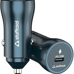 Stuffcool Ultimus 25W Type C Port car Charger. Supports PPS Super Fast Charging PD Charging, Charges iPhone and Pixels 50% in 30 mins, Super Compact Shape Aluminium Body-23