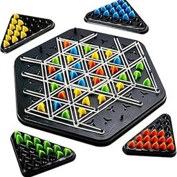 MANAKI ENTERPRISE Large Size Chain Triangle Chess Game, Triggle Game, Board Game for Family Game Night - Family Board Games for Kids and Adults - 2-4 Players - Ages 3 Years and Up-3
