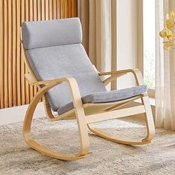 Home Centre Paulo Fabric Rocking Chair - Grey-17