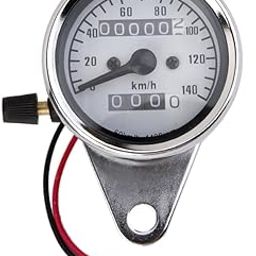 UJEAVETTE Universal Motorcycle Dual Odometer Speedometer Gauge Test Miles Speed meter-3