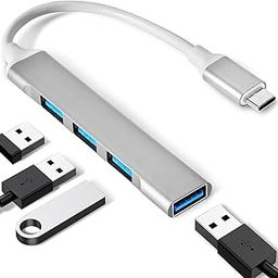 Aluminum USB C to A 3.0 Adapter, USB C to USB Hub, 4 Ports Type C to Plug and Play Extender for Makebook Pro/Air, Laptop, Keyboard and Mouse Aluminum Adapter with Type C Hub (4 Port New)-picture-23