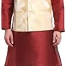 Men Beige Jacquard Dupion Silk Nehru Jacket N21MNJ-8648BG-image-89