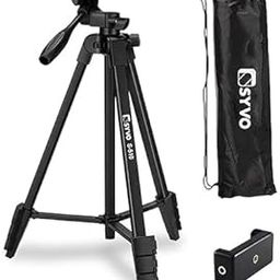 3366 Aluminum Tripod (55-Inch), Universal Lightweight Tripod with Mobile Phone Holder Mount & Carry Bag for All Smart Phones, Gopro, Cameras-image-16