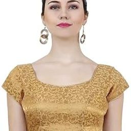 Women's Readymade Blouse Sweetheart Brocade Short Sleeve || Stretchable Stylish Comfortable Blouses || Neck Style U-Neck Family Functions Holi Festivals Gift for Womens & Girls-image-28