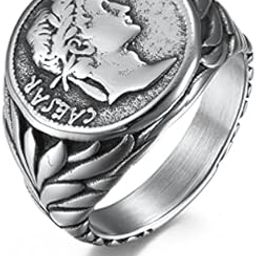 Vintage Roman Caesar Rings Stainless Steel Statement Thumb Middle Knuckle Finger Ring Comfort Fit Personalise Biker Cool Jewelry Gifts for Men Women Boyfriend Bff Birthday Xmas-image-74