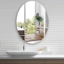 AMAZBIRD Oval Acrylic Soft Mirror Wall Sticker - Self-Adhesive Contemporary Style Polished Finish Ideal for Bathroom & Vanity Areas Reflects Light Efficiently Bathroom Decor (2)-image-31
