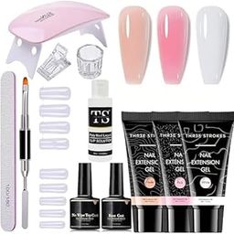 Nail Poly Gel Extension Kit for Builder Gel UV Nail Art Kit Nail Extension Set (Assorted) (12 Items in the set)-image-3