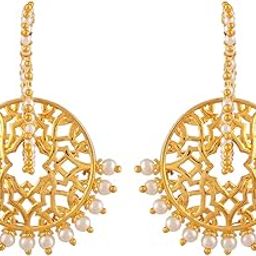 Nazakat Naaz Statement Hoop For Women|Pearl Beaded Women Hoops Earrings|Gift For Women |Women's Gift|Valentine Gift|-image-22