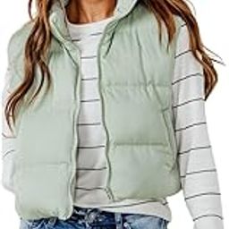 CRAMPLE® Puffer Vest Women Zip Up Stand Collar Sleeveless Down Vests Crop Oversized Padded Gilet Jacket-image-2