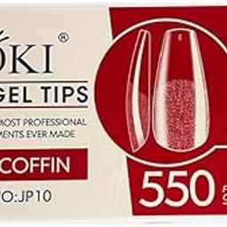 BELISMA Soft Gel Nail Tips, Complete Coverage Clear Soft Nail Tips for Artificial False Nail Salons Diy Nail Art with Box, 550 pieces(LONG COFFIN)-54