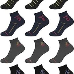 Men's Cotton Ankle Length Sports Socks (Pack of 12) | Breathable & Soft | Stretchable Socks for Running, Gym & Casual Use – Free Size-image-9