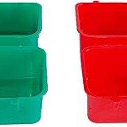 Pets Wizard Bird Cage Plastic Food Feeder Bowl/Rectangle Cups (Food & Water Feeder) (Set of 4, 250ml, Multicolour)-20