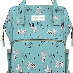 POLKA TOTS Premium Baby Diaper Bags For New Born with Pouch for Mothers | Maternity Waterproof Bags for Travel | Multiple Pocket Backpack for Moms (Bull Dog, Large)-picture-15