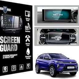 Gear Guard Screen Protector For Tata Nexon Facelift 2023 Fearless +, Fearless + S Accessories Infotainment System Protection Accessory - Clear (12.3"inch + Steering)-25
