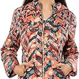 Rust Floral Print Hooded Puffer Jacket-picture-1