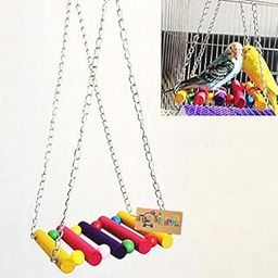 Western Era Playful Natural Wood Bead Chain Swing Toy for Birds-image-34