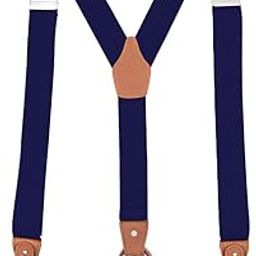 CALANDIS™ Vintage Men's Y Back Suspenders with Strong Clips Leather Joint Navy Blue | Suspenders Braces | Mens Accessories-image-82