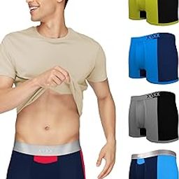Men's Dualist Micromodal Regular Fit Colorblock Antimicrobial Trunk with No Marks Waistband (Pack of 5)-image-46