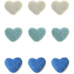 4cm 40mm Heart Shape Felt Wool Beads Balls Pom Pom Handmade DIY for Craft Dream Catcher Baby Mobile Pompom Home Decor Nursery Party Props (Beige+Mint+Blue 40mm 15pcs)-5