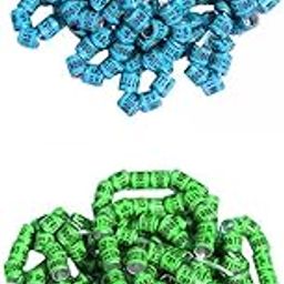 CALANDIS™ 100Pieces Pigeonss Leg Rings Bird Foot Band for Bantam Finch Blue and Green | Bird Supplies-1