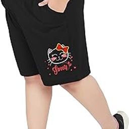 Womens Plus Size Bermuda Shorts with Graphic Print ? Cotton, Regular Fit with Pockets | XL, 2XL, 3XL, 4XL, 5XL | Comfortable for Curvy Women | Yoga, Gym, Nightwear & Casual Wear-image-80