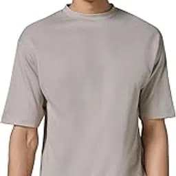 xyxx Drift Oversized Tshirt for Men | 100% Combed Cotton | Solid Roundneck Drop Shoulders Half-Sleeve T Shirt-picture-5