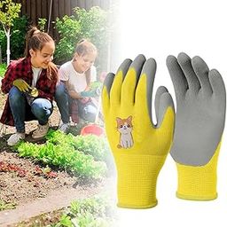 Serplex® Ages 8-11 Kids Gardening Gloves, Yard Work Gloves Kids Rubber Gloves Gardening Gloves Rubber Coated Gloves Kids Gloves Protective Rubber Coated Garden Gloves Digging Field Trip Gloves-image-38
