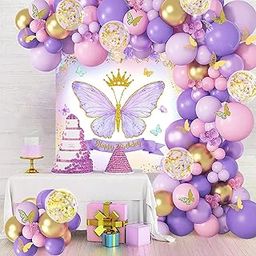 Special You 70Pcs Butterfly Theme Birthday Party Decorations, Butterfly Poster, Pastel Balloons for Decoration, Birthday Decoration Kit for Girls, Balloons for Decor items-10