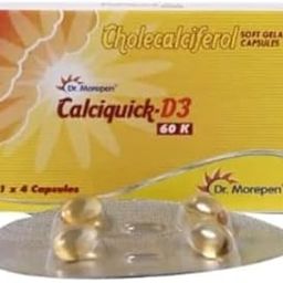 Calciquick D3 60K Capsule, 5X4 = 20 Capsules (1 Strip Contain- 4 Capsules)-image-59