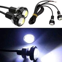 AUTO MT Universal 2 Pack High Power White Blinking 9W Led Eagle Eye Bumper 18mm DRL Fog Light Motorcycle Light Daytime Running Tail Backup Light Car Motor Clearance Marker Lights 1 PAIR-1