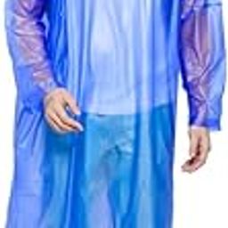 ECOLEX Unisex Raincoat for Men Waterproof Blue 1 Pcs | Transparent Full Sleeves Poncho Raincoat with Hood for Mens Bike Riders| Rainwear Poncho for Outdoor-image-26
