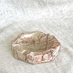 Brown Forest Marble Ash Tray | Stone Ashtray for Cigarette, Cigar | Handmade 4.5 inch Octagonal-14