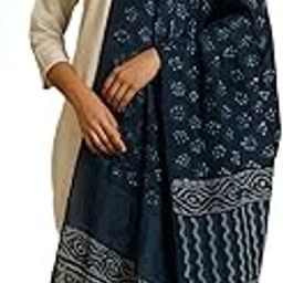 Traditional Indigo Blue Cotton Handblock Printed Dupatta-11